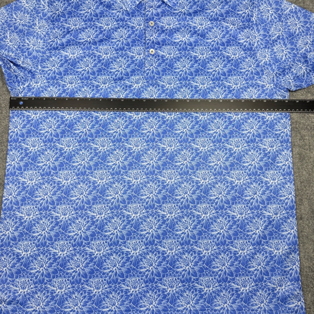 Donald Ross Sportswear Men's Blue Floral Print Golf Polo Shirt Size L - Picture 10 of 11